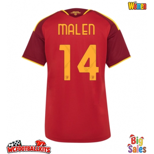 AS Roma Donyell Malen #14 Replica Home Stadium Shirt for Women 2026-27 Short Sleeve